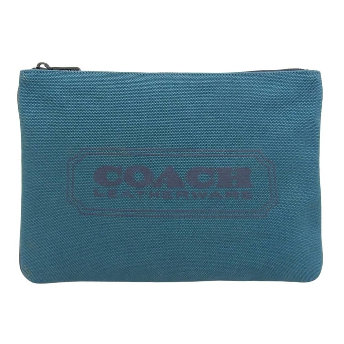 COACH Canvas Logo Print Clutch Bag for Men, Green, C7948G (Second Bag, Men's) (1 of 9)