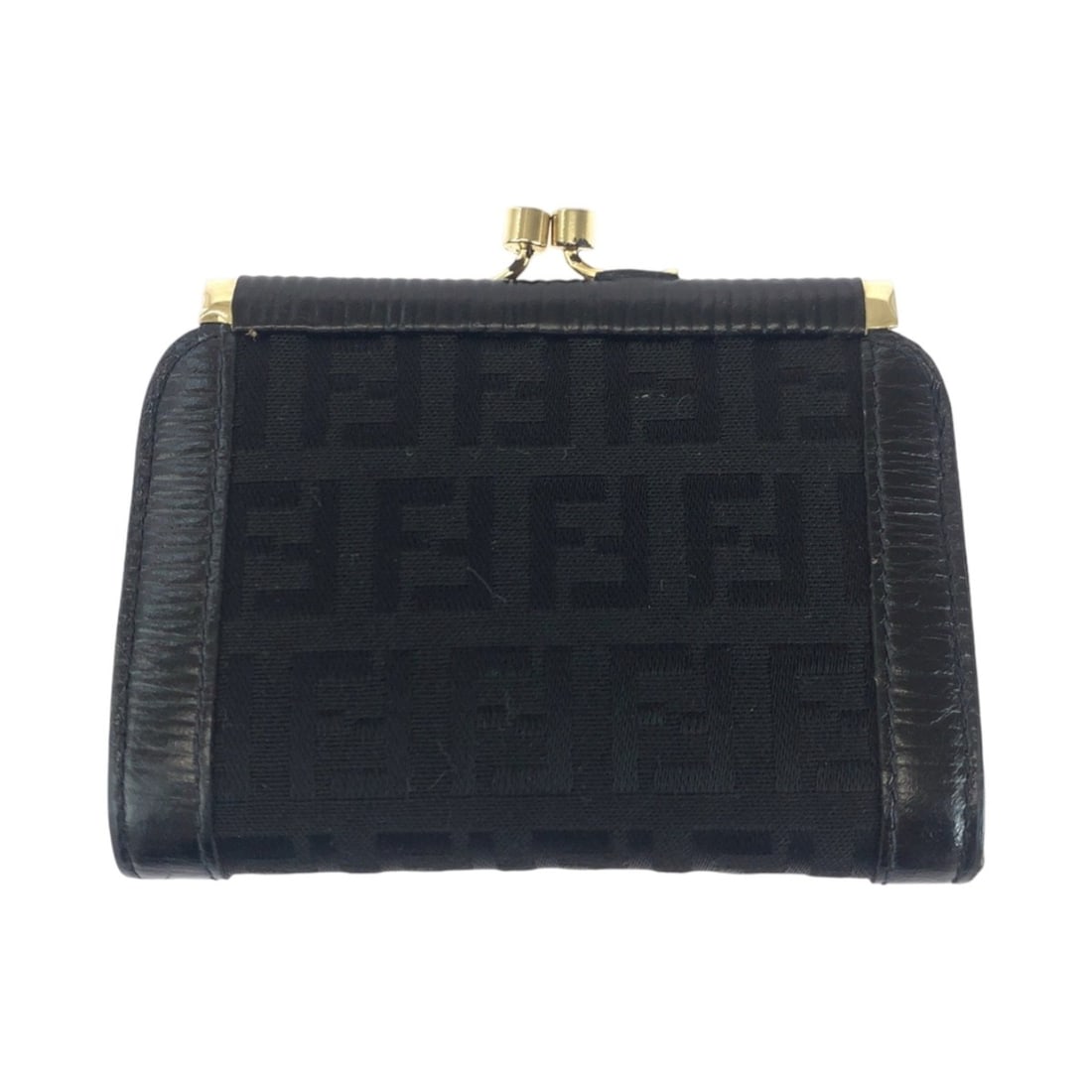 FENDI Vintage Zucca Black Gold Hardware Canvas Wallet/Coin Case Compact Wallet for Women: --- Catalog ---Category: SizeSize (HxWxD): 7.5cm x 10.5cm x 1.5cm / 2.95'' x 4.13'' x 0.59''Category: DesignType: Coin purse/coin caseColor: BlackGender: WomenMaterial: Canvas Category: GeneralBrand: 