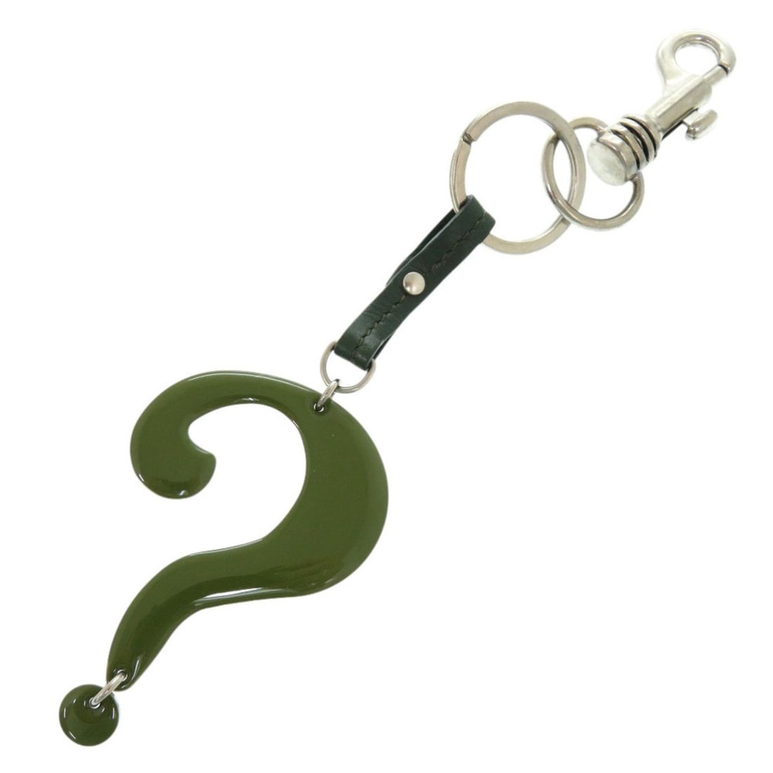 Chloé Chloe Key Ring Question Charm Keychain Metal/Metal Green 1876 (1 of 9)