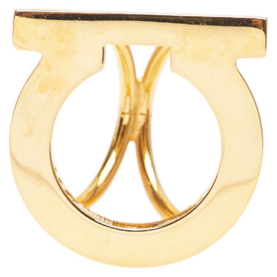 Salvatore Ferragamo Gancini Scarf Ring, Gold Plated, Women's (1 of 10)