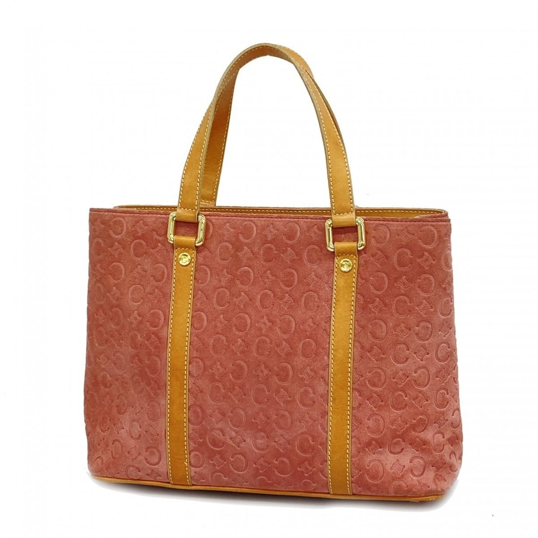 Celine Tote Bag C Macadam Suede Pink Brown Women's: --- Catalog ---Category: SizeSize (HxWxD): 20.5cm x 26cm x 10cm / 8.07'' x 10.23'' x 3.93''Category: DesignType: Tote bagColor: Brown, PinkGender: WomenMaterial: Suede Hardware Color: GoldCategory: Ge