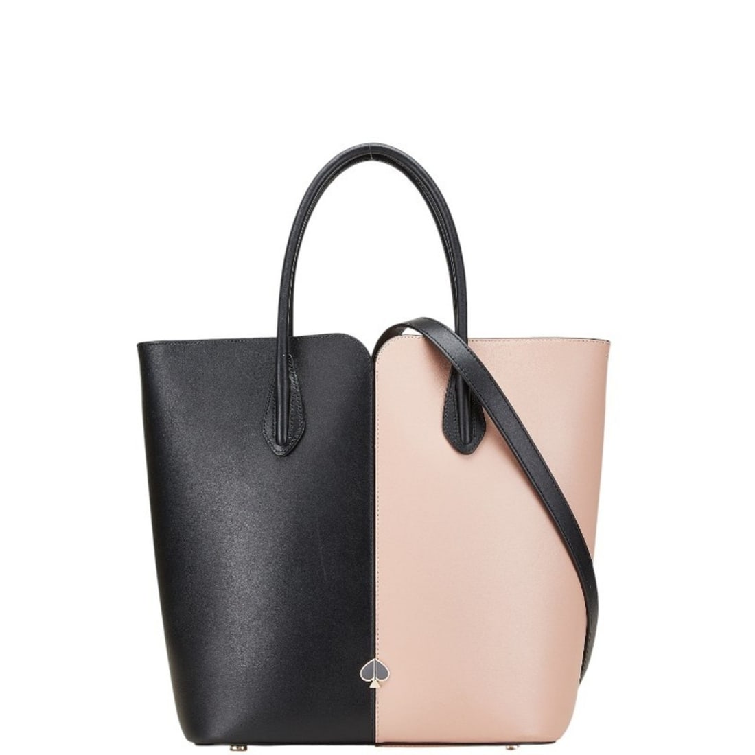 Kate Spade logo handbag/shoulder bag, 2-way, black and pink leather, women's. (1 of 9)