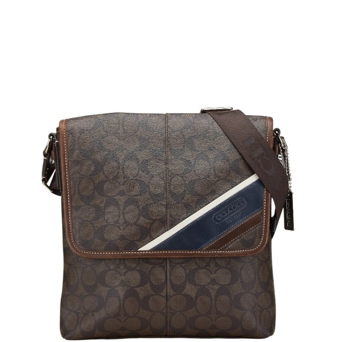 Coach Signature Shoulder Bag 70333 Brown PVC Leather Women's COACH (1 of 9)