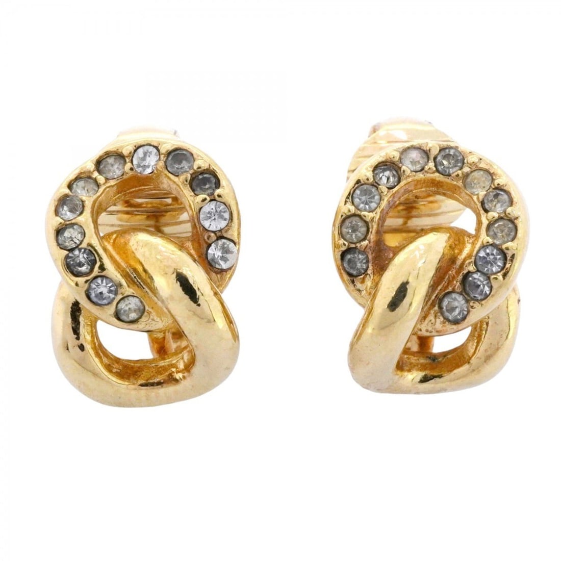 Christian Dior Earrings, GP Plated, Rhinestone, Gold, Women's: --- Catalog ---Category: SizeSize (HxWxD): 12.60mm x 9.10mm / 0.50'' x 0.36''Category: DesignType: Clip earringsColor: GoldGender: WomenMaterial: Gold plating, RhinestoneCategory: GeneralBrand: Christ