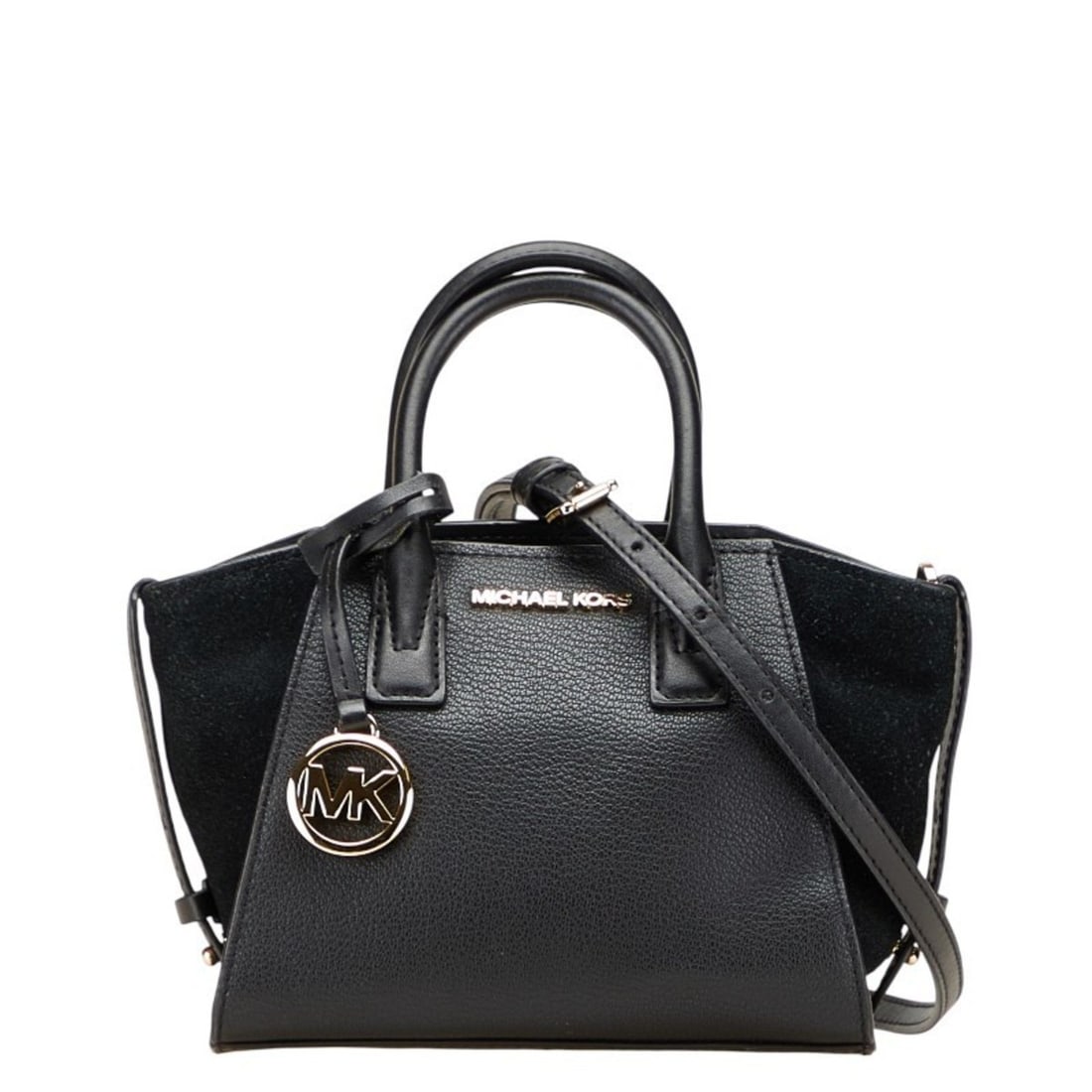 Michael Kors 2-Way Handbag/Shoulder Bag, Black Leather, Women's (1 of 13)