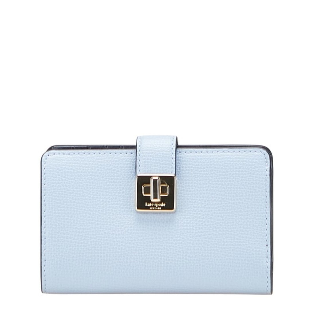 Kate Spade Phoebe Bifold Wallet, Light Blue Leather, Women's: --- Catalog ---Category: SizeSize (HxWxD): 14cm x 9cm x 2cm / 5.51'' x 3.54'' x 0.78''Category: DesignType: Wallet (bi-fold)Color: Light blueGender: WomenClosure: Turn lockMaterial: Leather Category: 