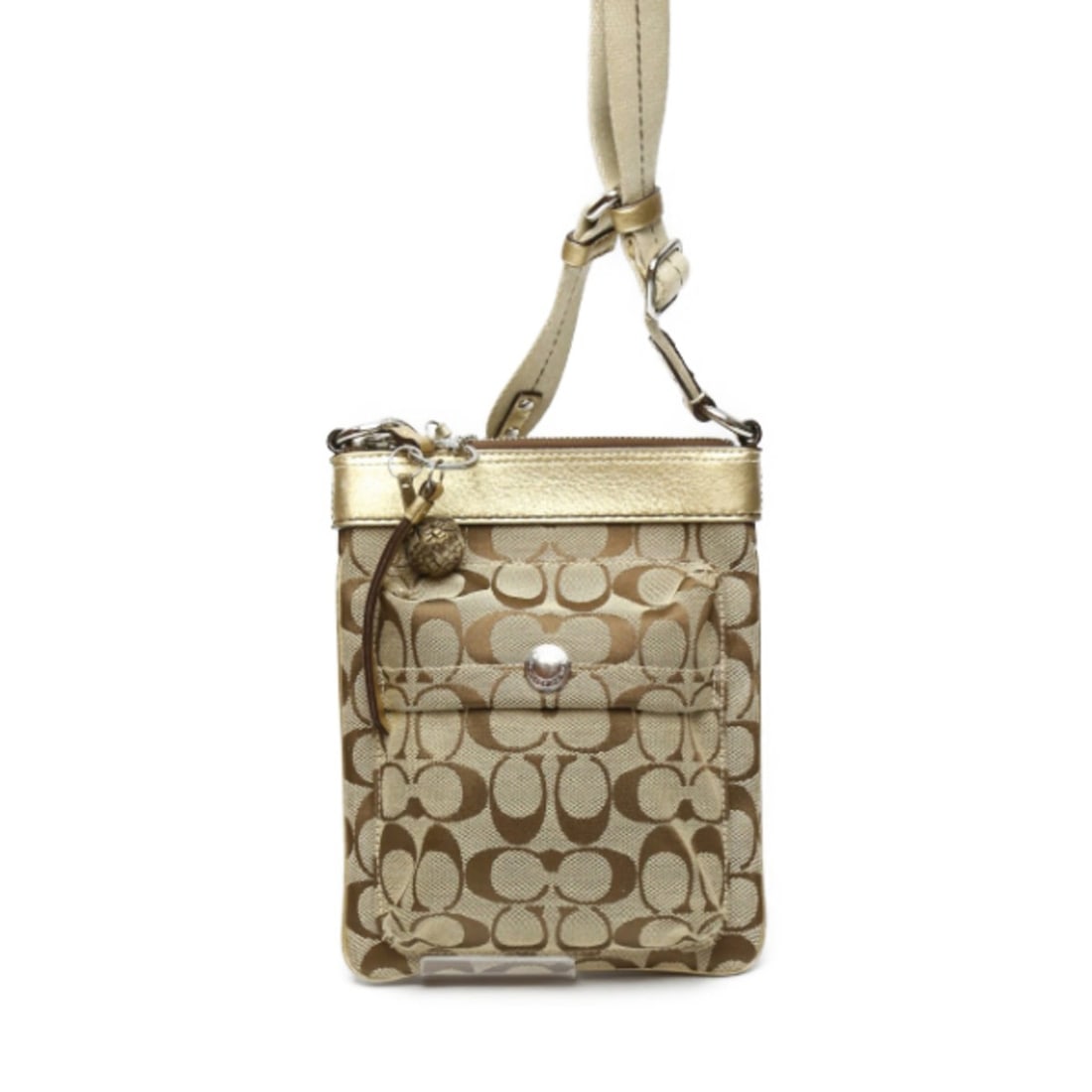 Coach Swing Bag Signature Leather Shoulder Bag, 7082, Brown and Gold: --- Catalog ---Category: SizeSize (HxWxD): 21.5cm x 17cm x 2cm / 8.46'' x 6.69'' x 0.78''Category: DesignType: Shoulder bagColor: BrownGender: WomenMaterial: Leather Category: GeneralMPN: 7082Brand: C