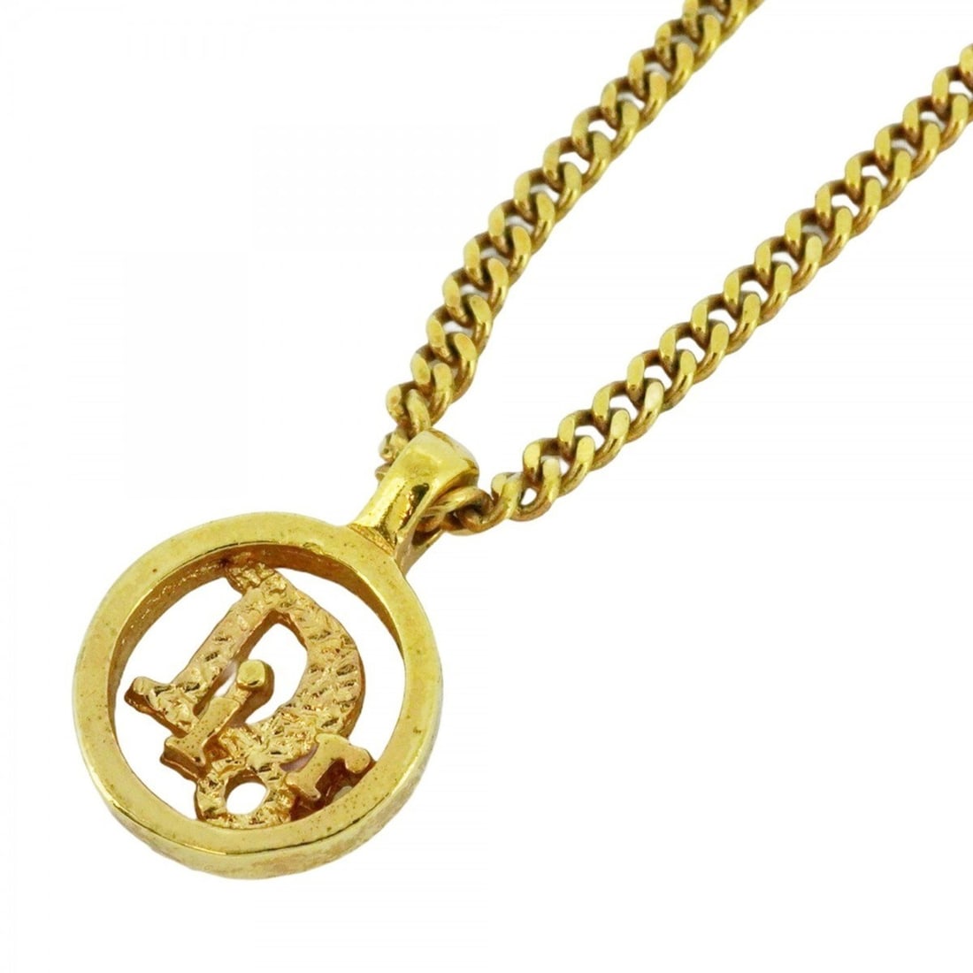 Christian Dior Necklace Circle GP Plated Gold Ladies (1 of 9)
