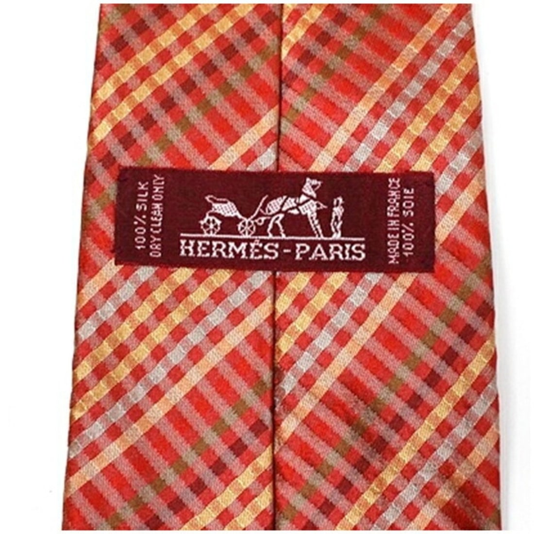 Hermes Silk Tie Check Pattern HERMES Men's - 4