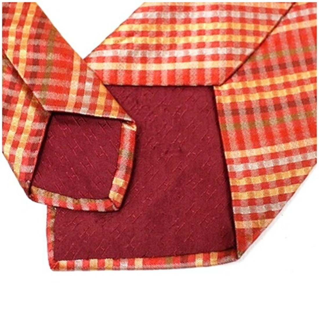 Hermes Silk Tie Check Pattern HERMES Men's - 5