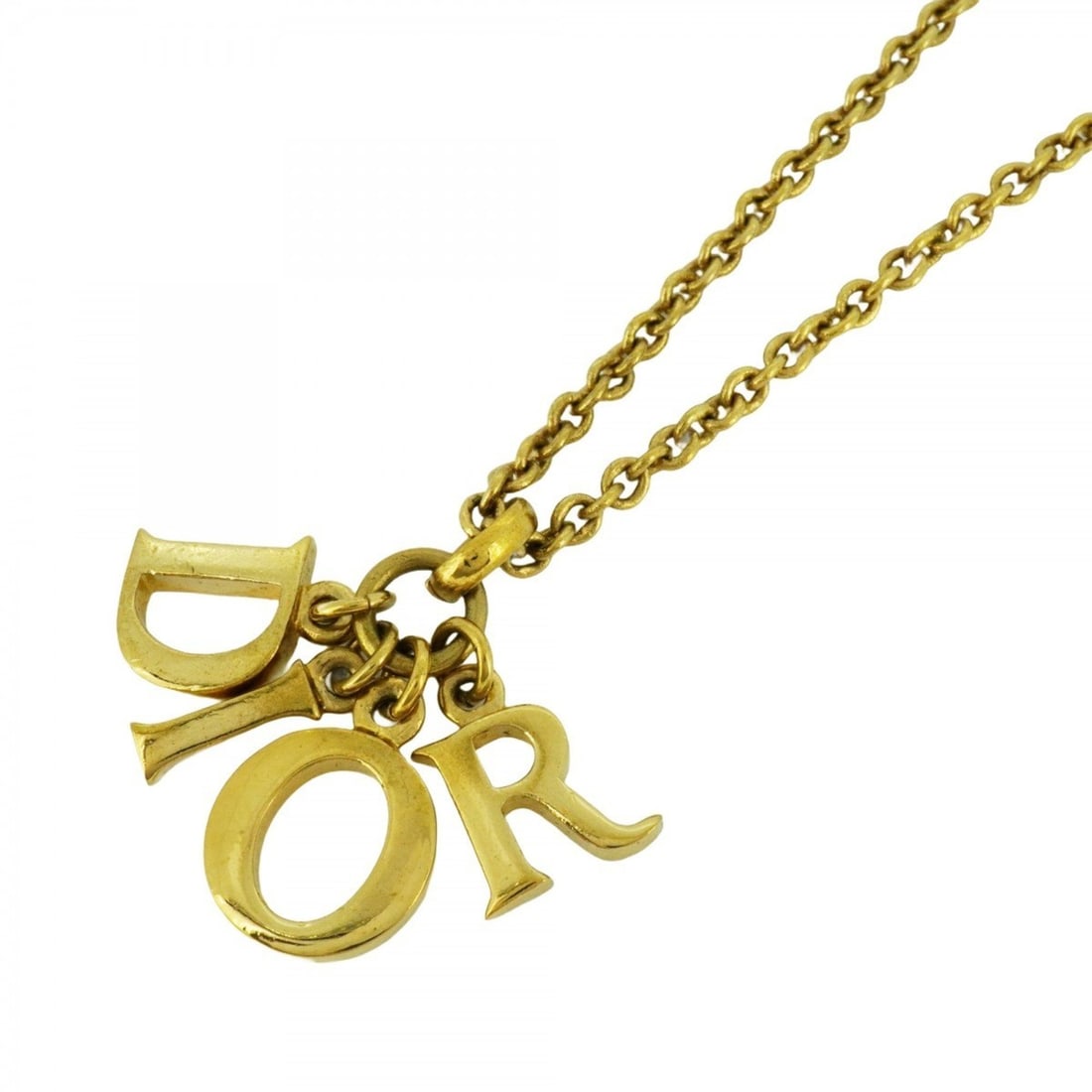 Christian Dior Necklace GP Plated Gold Ladies: --- Catalog ---Category: SizePendant Size: 26.7mm x 38.1mm / 1.05'' x 1.49''Neck Circumference: 41 cm - 46.5 cm / 16.14'' - 18.3''Category: DesignColor: GoldGender: WomenMaterial: Gold platingNecklace