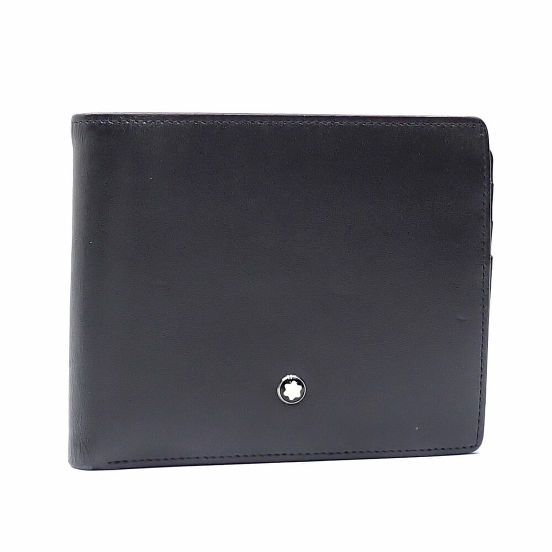 Montblanc Bi-fold Billfold Men's Black Leather Wallet 043638 (1 of 10)