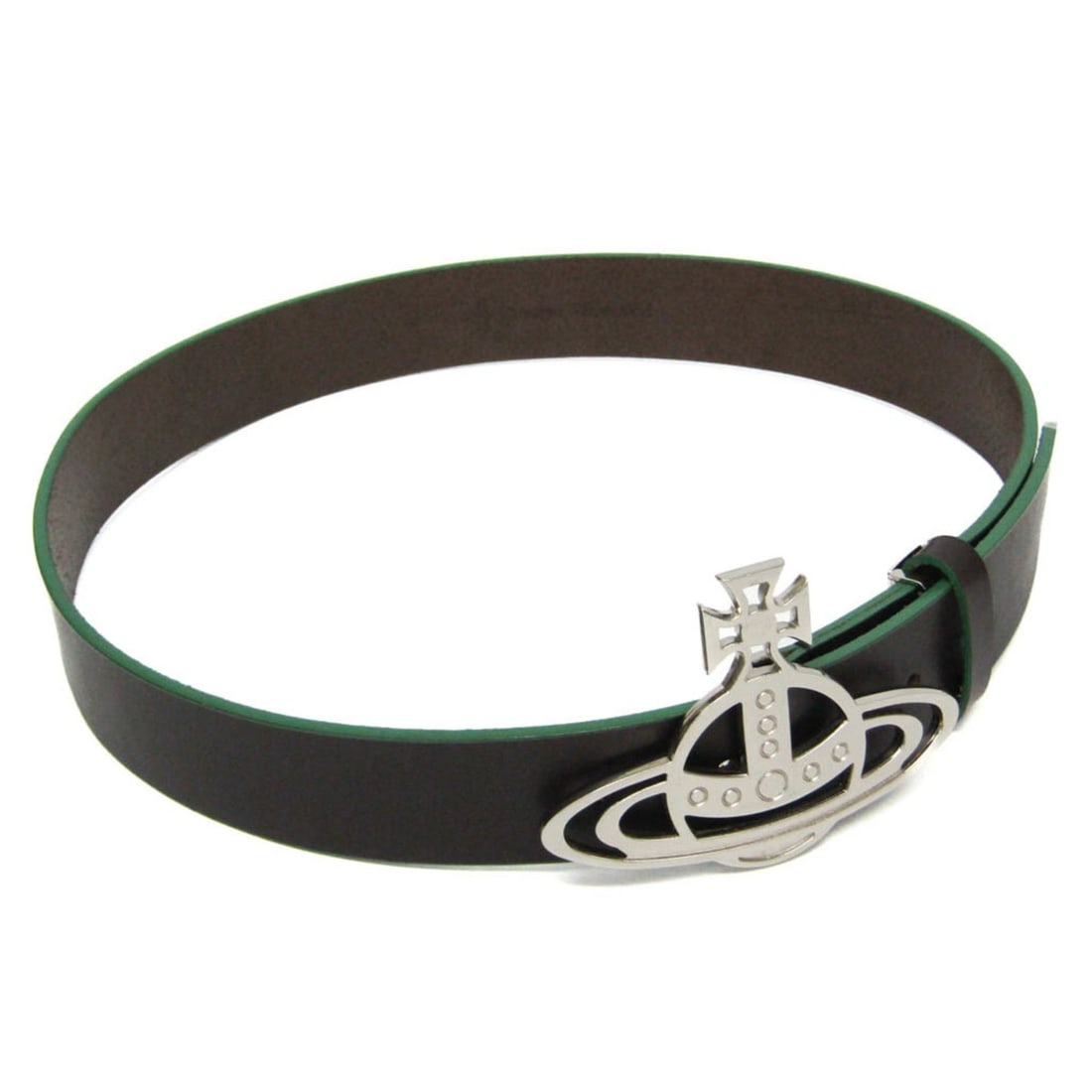 Vivienne Westwood Orb Women,Men Leather Standard Belt Dark Brown,Green: --- Catalog ---Category: SizeWidth: 3.3cm / 1.29''Length: 77cm - 87cm / 30.31'' - 34.25''Buckle Size: 6.2cm x 9.5cm / 2.44'' x 3.74''Category: DesignType: Standard beltColor: Dark brown, GreenGender: 