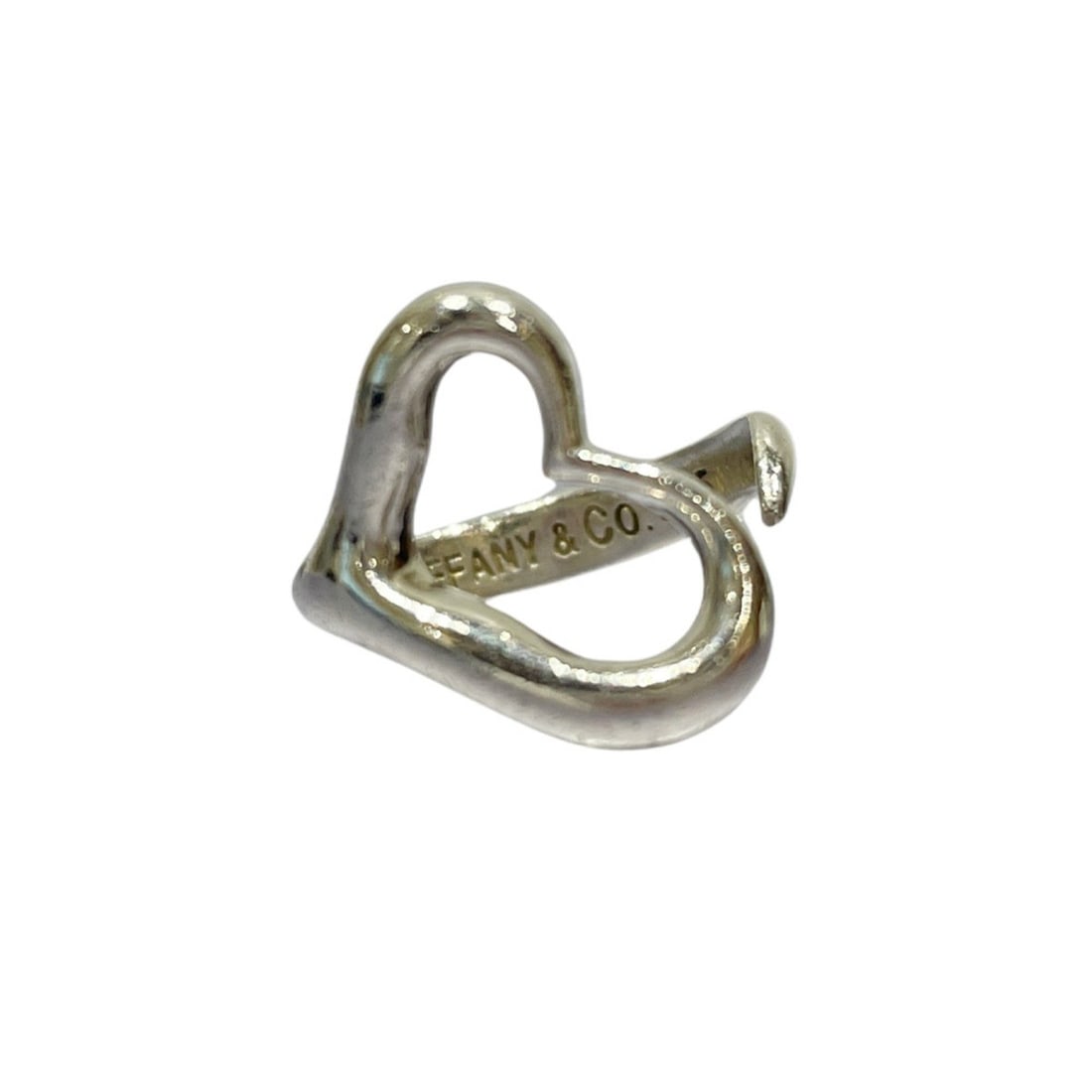TIFFANY&Co. Tiffany Silver 925 Ring Open Heart Women's 20486882 (1 of 10)