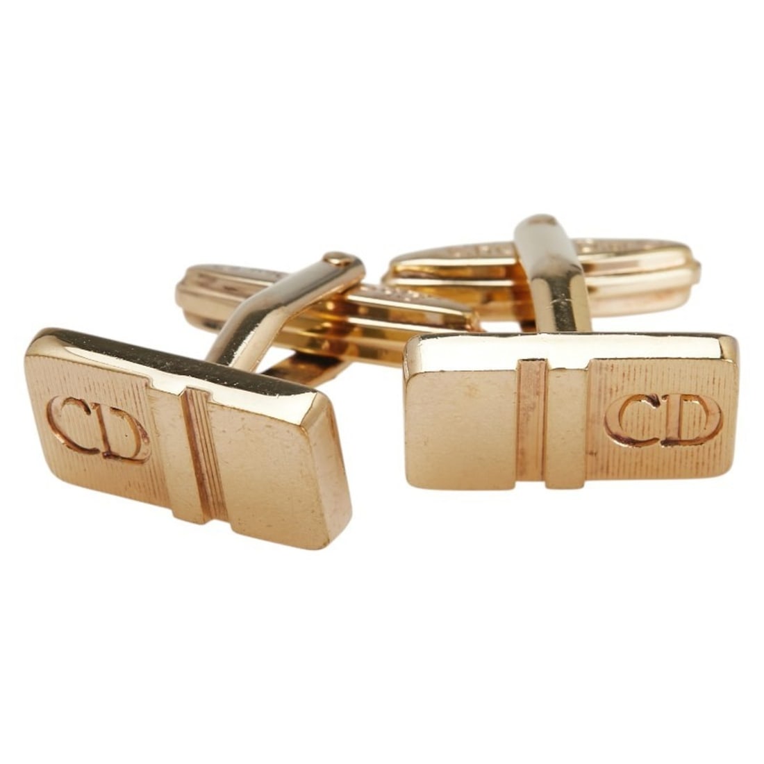 Christian Dior Dior CD logo cufflinks, gold plated, men's: --- Catalog ---Category: SizeStone Size (HxW): 18.00mm x 10.00mm / 0.71'' x 0.39''Category: DesignType: CufflinksGender: MenCategory: GeneralBrand: Christian Dior--- Item List ---Section: ConditionRan