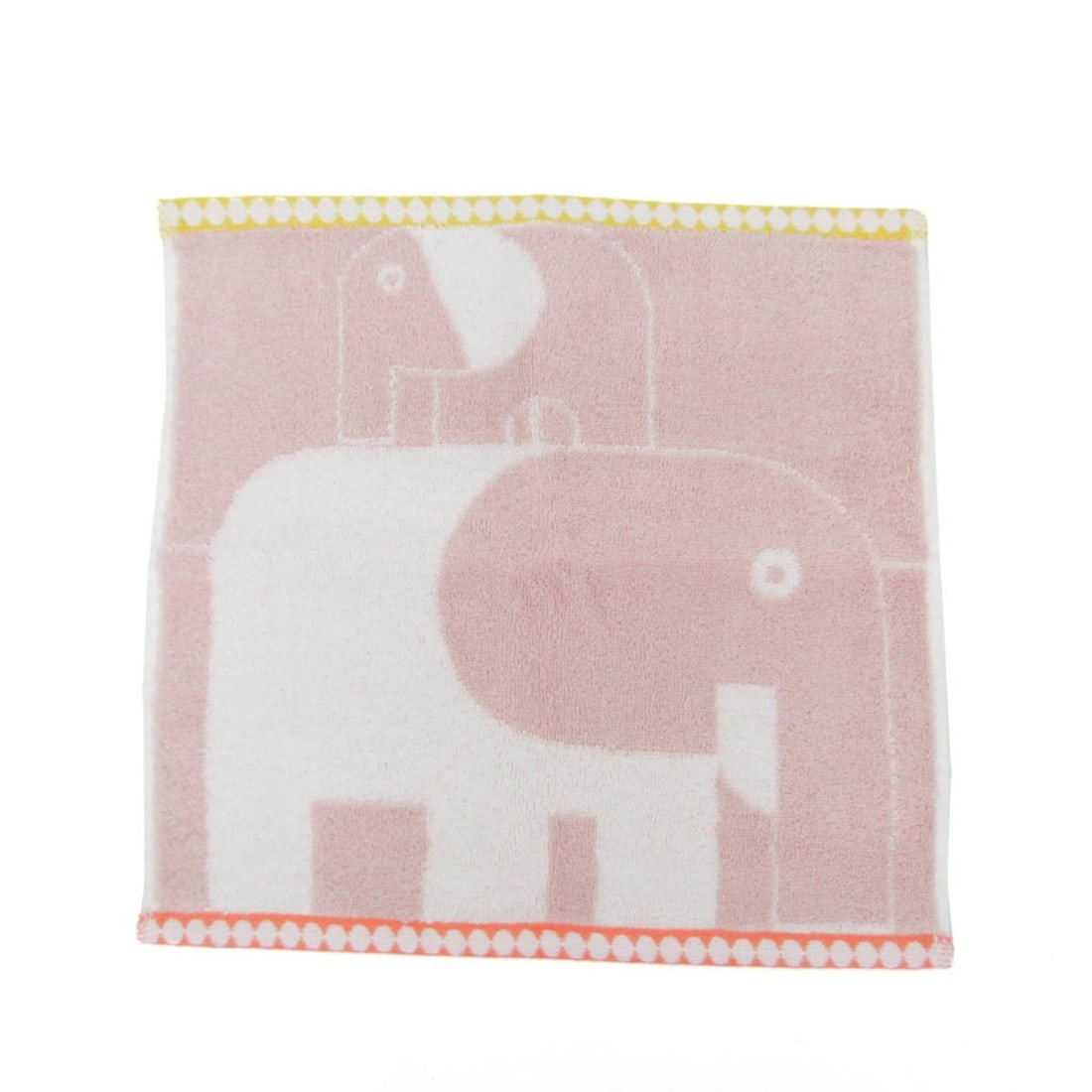 Hermes Hand Towel Light Pink,White Carré Towel Animaux Block H104778M 01 (1 of 9)
