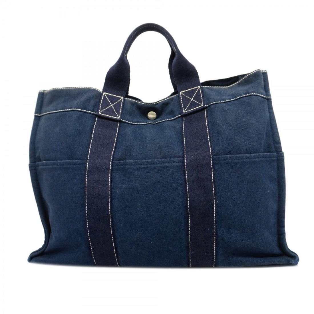 Hermes Tote Bag Deauville MM Canvas Navy Men's Women's: --- Catalog ---Category: SizeSize (HxWxD): 31cm x 42.5cm x 10.5cm / 12.2'' x 16.73'' x 4.13''Category: DesignType: Tote bagColor: NavyGender: Men,WomenMaterial: Canvas Hardware Color: SilverCategory: 
