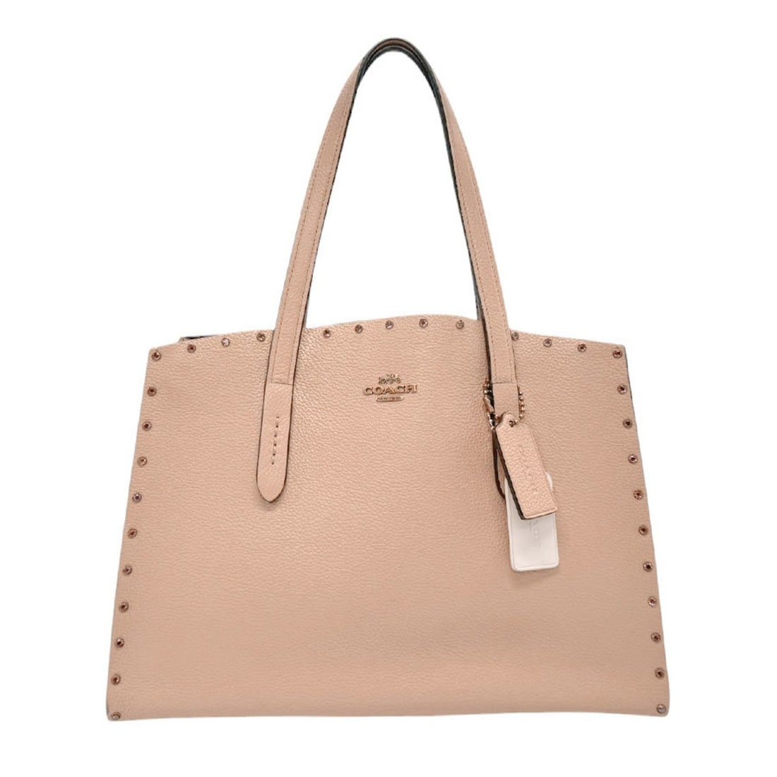 Coach COACH handbag tote bag leather rhinestone pink beige gold ladies z2972: --- Catalog ---Category: SizeSize (HxWxD): 26cm x 35cm x 12cm / 10.23'' x 13.77'' x 4.72''Category: DesignType: Handbag, Tote bagColor: Pink beigeGender: WomenMaterial: Leather Category: GeneralBrand: