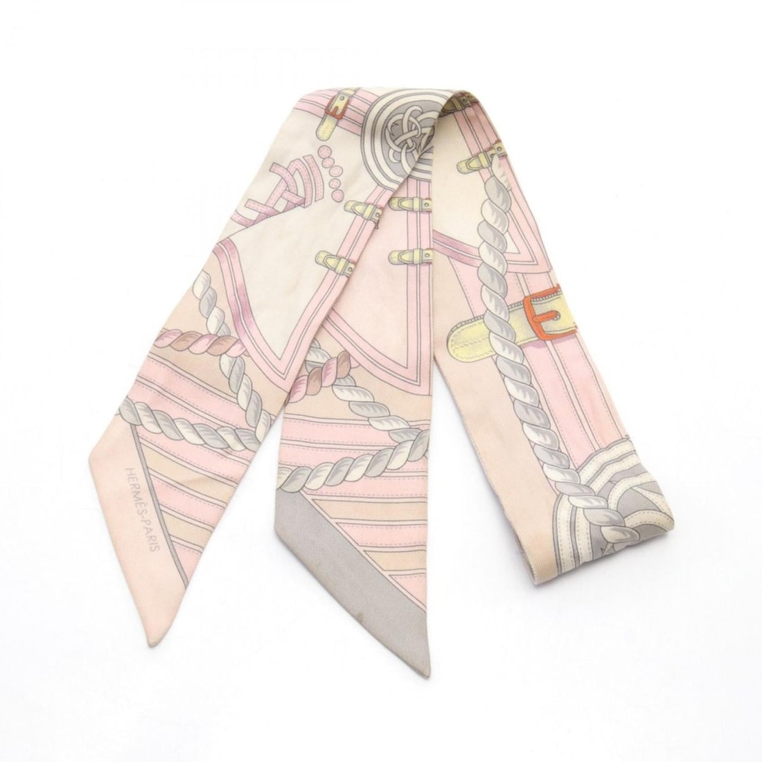 Hermes Twilly Grande Tenue Silk Scarf for Women Pink Grey Multicolor: --- Catalog ---Category: SizeSize (LxW): 85cm x 5cm / 33.46'' x 1.96''Category: DesignType: ScarfColor: Gray, Multi-color, PinkGender: WomenMaterial: Silk Category: GeneralBrand: Hermes--- Item List -
