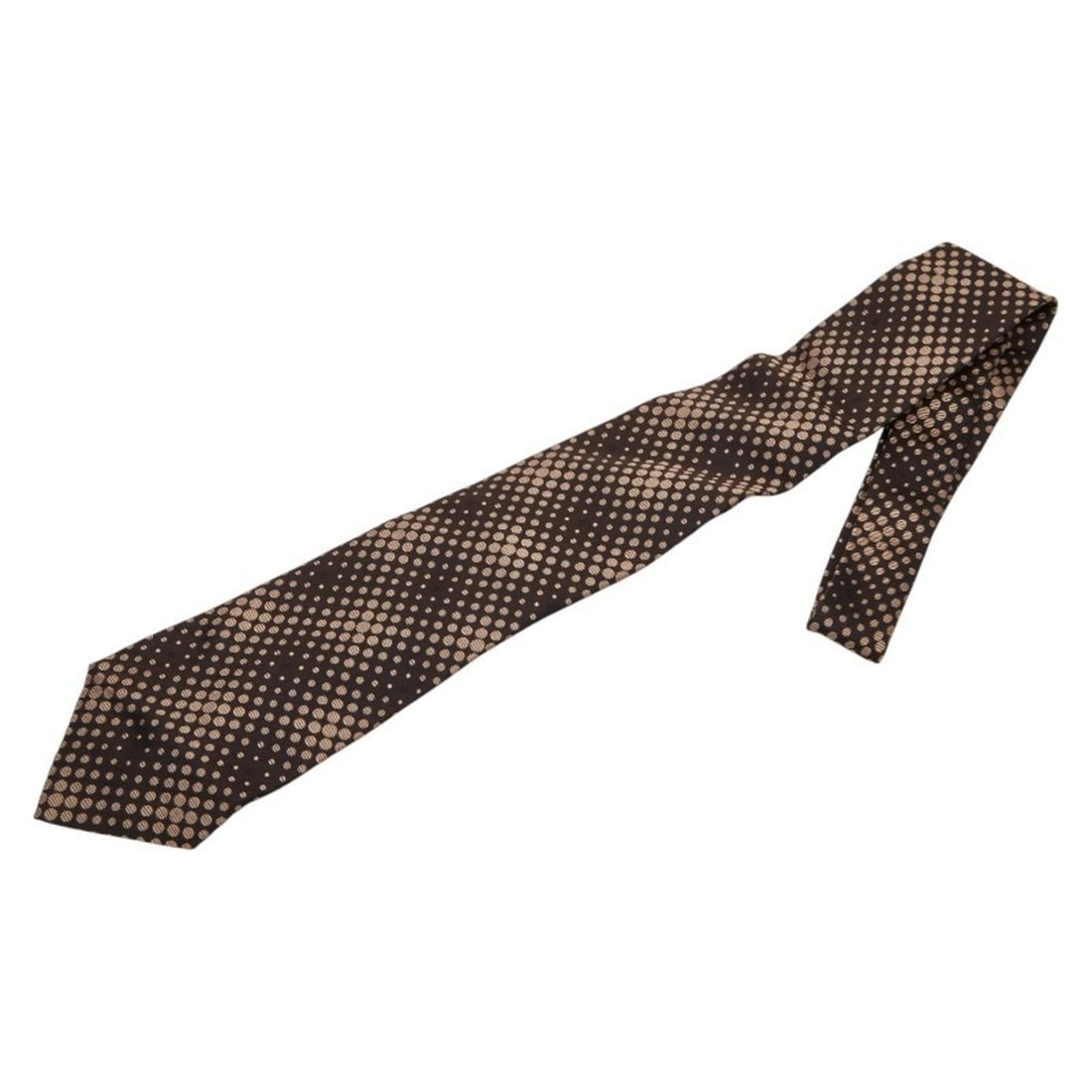 Gucci polka dot motif tie, brown silk, men's.: --- Catalog ---Category: SizeWidth: 9.5cm / 3.74''Total Length: 146cm / 57.48''Category: DesignType: CravatColor: BrownGender: MenMaterial: Silk Category: GeneralBrand: Gucci--- Item List ---Section: 