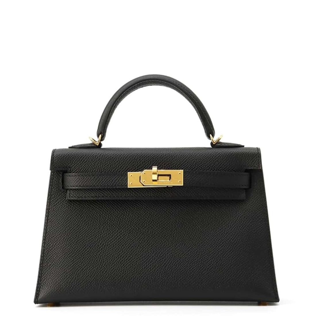 Hermes handbag Kelly Do outer stitching black Epson U stamp 2way shoulder: --- Catalog ---Category: SizeSize (HxWxD): 12cm x 19cm x 5.5cm / 4.72'' x 7.48'' x 2.16''Category: DesignType: HandbagColor: BlackGender: WomenMaterial: Epsom leather Hardware Color: GoldCategory: Gen