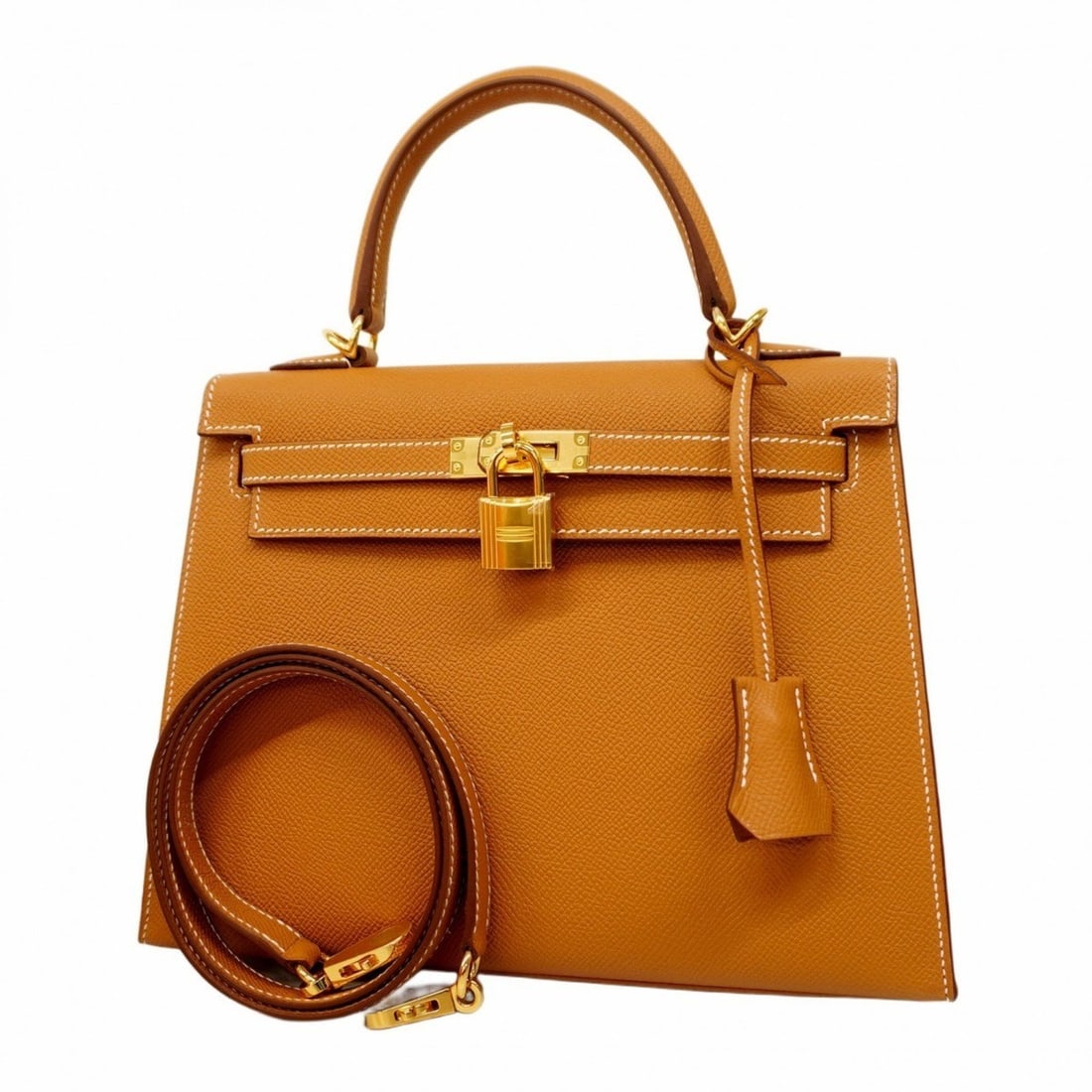 Hermes handbag Kelly 25 Epsom leather gold double stamped ladies (1 of 9)