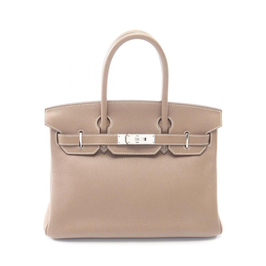 Hermes Birkin 30 Handbag, Leather, Taurillon Clemence Women's, Beige: --- Catalog ---Category: SizeSize (HxWxD): 24cm x 30cm x 15cm / 9.44'' x 11.81'' x 5.9''Category: DesignType: HandbagColor: Beige, Etoupe grayGender: WomenMaterial: Taurillon clemence leather , Leathe