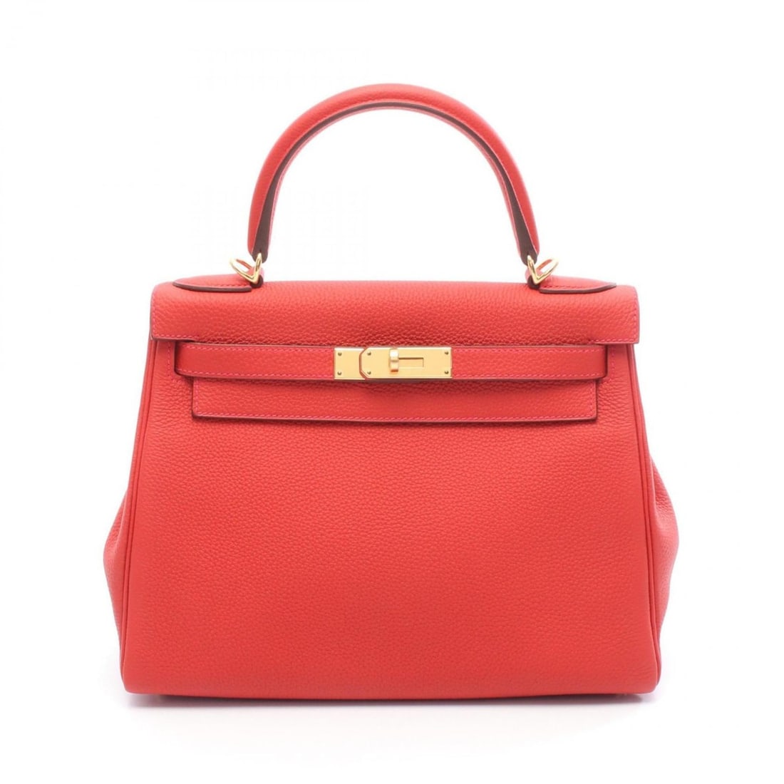 Hermes Kelly 28 handbag in Togo leather, red, for women: --- Catalog ---Category: SizeSize (HxWxD): 21cm x 28cm x 11cm / 8.26'' x 11.02'' x 4.33''Category: DesignType: HandbagColor: Red colorGender: WomenMaterial: Togo leather Category: GeneralBrand: