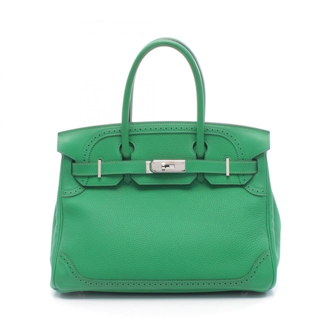 Hermes Birkin 30 Gillies Handbag, Leather, Togo Veau Swift, Togo, Women's, Green: --- Catalog ---Category: SizeSize (HxWxD): 24cm x 30cm x 15cm / 9.44'' x 11.81'' x 5.9''Category: DesignType: HandbagColor: Bambou, GreenGender: WomenMaterial: Togo leather , Leather , Swift leather H