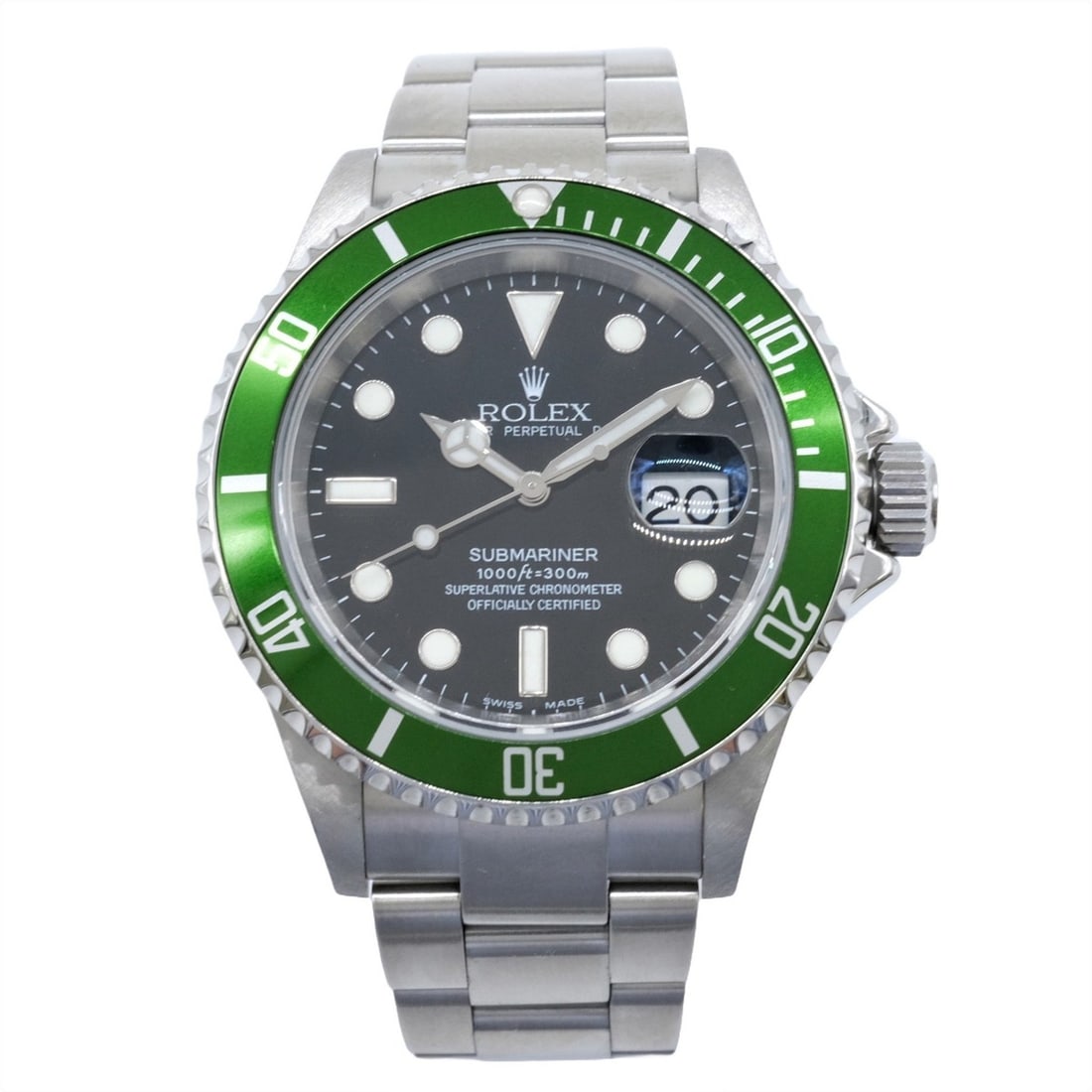 Rolex Submariner Green Sub Automatic Self-Winding Wristwatch 16610LV 16610: --- Catalog ---Category: SizeWrist Size: 17cm / 6.69''Case Diameter: 40mm / 1.57''Category: DesignType: WristwatchGender: MenColor (Dial): GreenMaterial (Band): Stainless steelMaterial (Case): Stainle