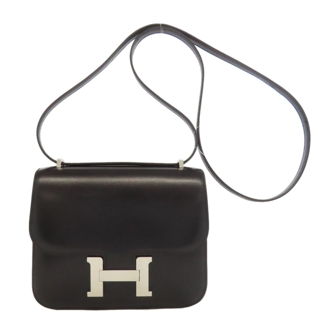 Hermes Constance Mini Shoulder Bag, Silver Hardware, Box Calf Leather, Women's: --- Catalog ---Category: SizeSize (HxWxD): 15cm x 18cm x 5cm / 5.9'' x 7.08'' x 1.96''Category: DesignType: Shoulder bagColor: BlackGender: WomenMaterial: Leather Category: GeneralBrand: Hermes--- Ite