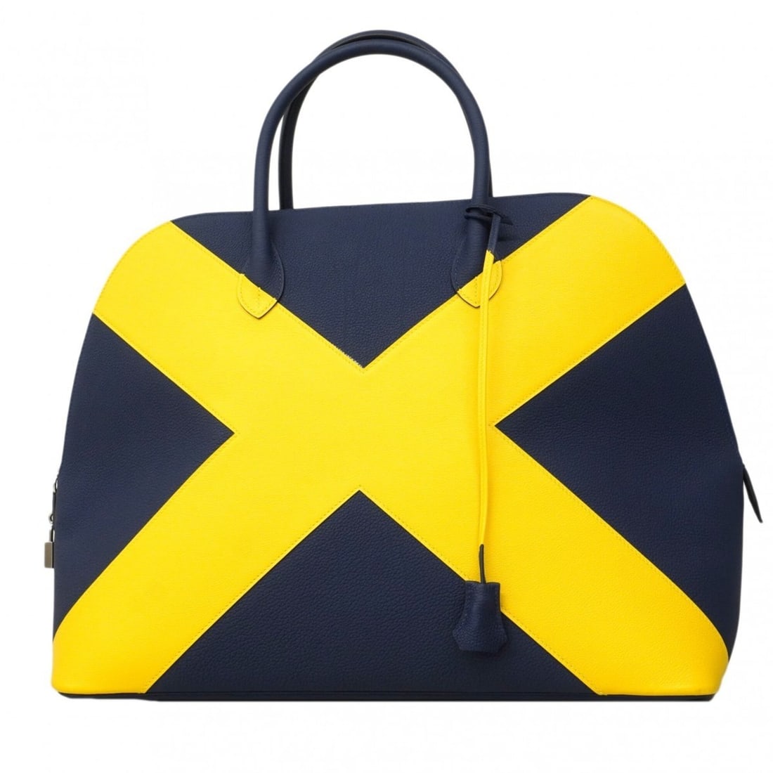 Hermes Bolide 45 Casaque Togo Evercolor Handbag, Blue Saphir, Jaune Naple, B Stamp, Men's: --- Catalog ---Category: SizeSize (HxWxD): 36cm x 45cm x 24cm / 14.17'' x 17.71'' x 9.44''Category: DesignType: HandbagColor: Bleu SaphirGender: MenMaterial: Togo leather Hardware Color: