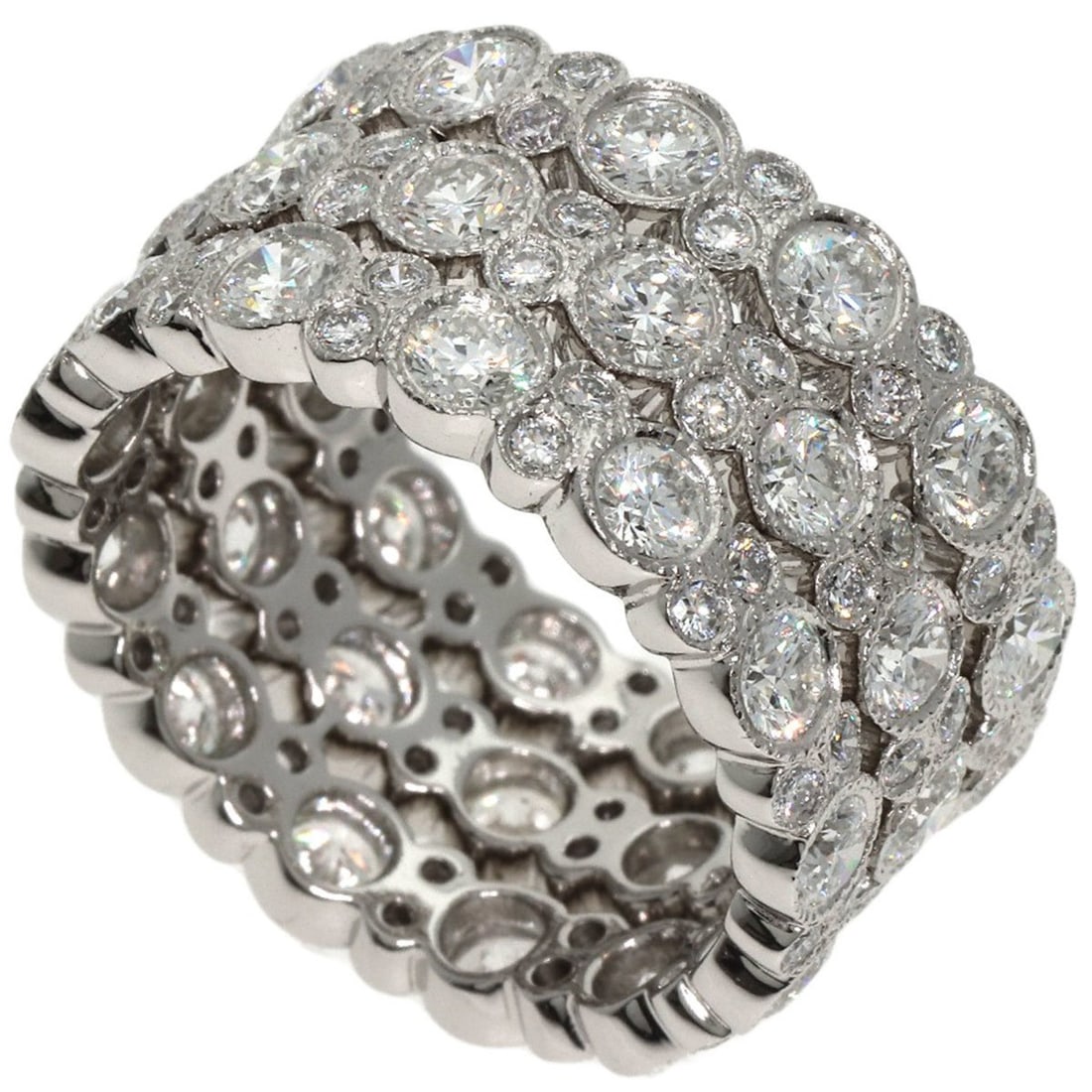 Tiffany Cobble Full Eternity Diamond Ring in Platinum PT950 for Women. TIFFANY & Co.: --- Catalog ---Category: SizeJP Size: 16.5US Size: 8Category: DesignType: Band ringStone: DiamondGender: WomenMaterial: Platinum 950Category: GeneralBrand: Tiffany--- Item List ---Section: ConditionRa