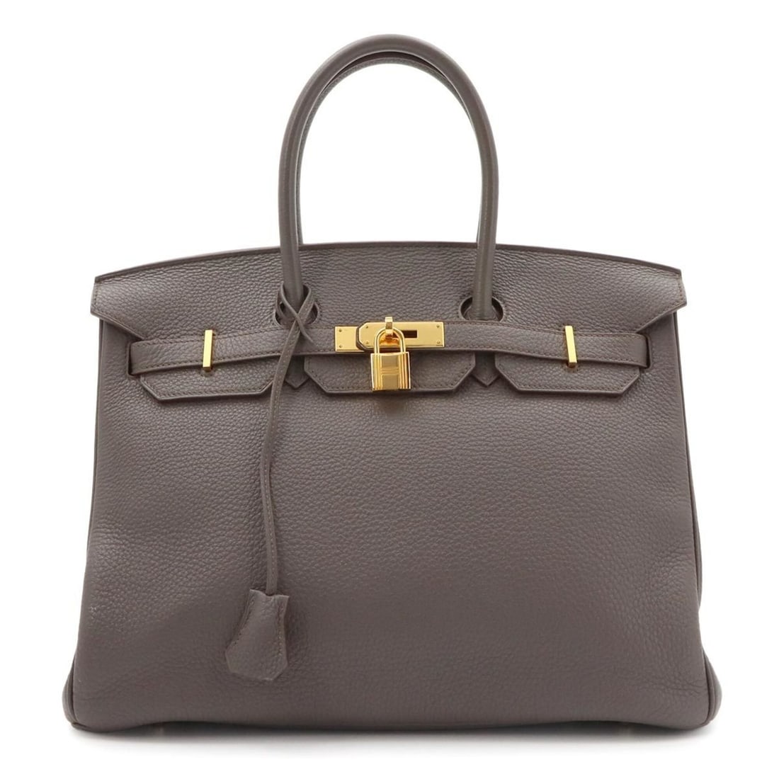 Hermes Birkin 35 Togo Etoupe Handbag ?P stamp Gold hardware: --- Catalog ---Category: SizeSize (HxWxD): 28cm x 35cm x 18.5cm / 11.02'' x 13.77'' x 7.28''Category: DesignType: HandbagColor: EtainGender: WomenMaterial: Togo leather Hardware Color: GoldCategory: