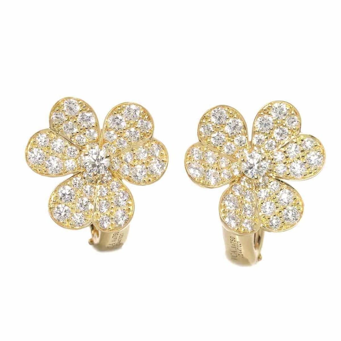 Van Cleef & Arpels Frivole Diamond Small Earrings K18 YG 750 VCA Pierced (1 of 8)