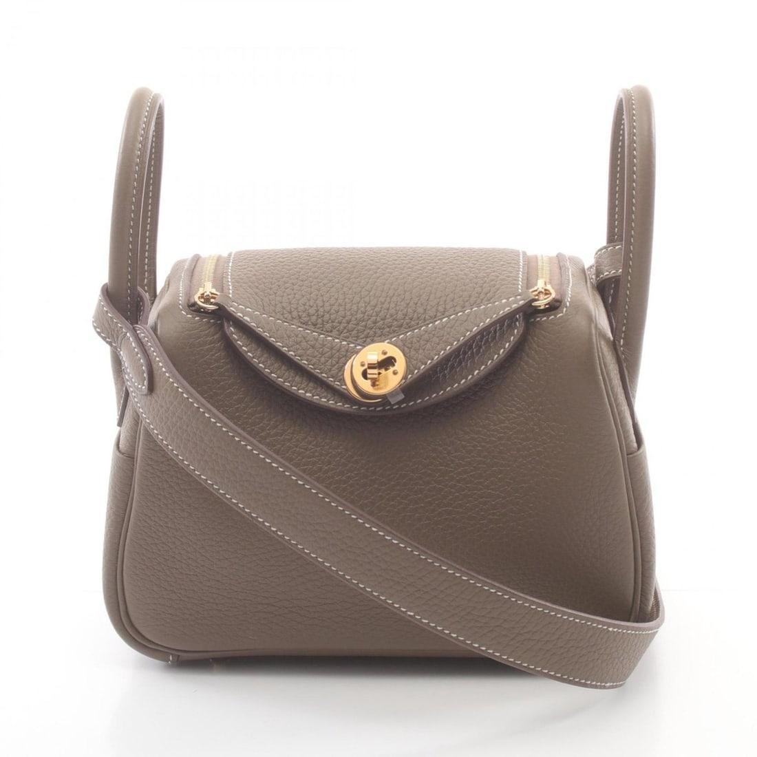 Hermes Lindy Shoulder Bag, Taurillon Clemence, Women's, Brown: --- Catalog ---Category: SizeSize (HxWxD): 13cm x 17.5cm x 9cm / 5.11'' x 6.88'' x 3.54''Category: DesignType: Shoulder bagColor: Brown, Etoupe grayGender: WomenMaterial: Taurillon clemence leather