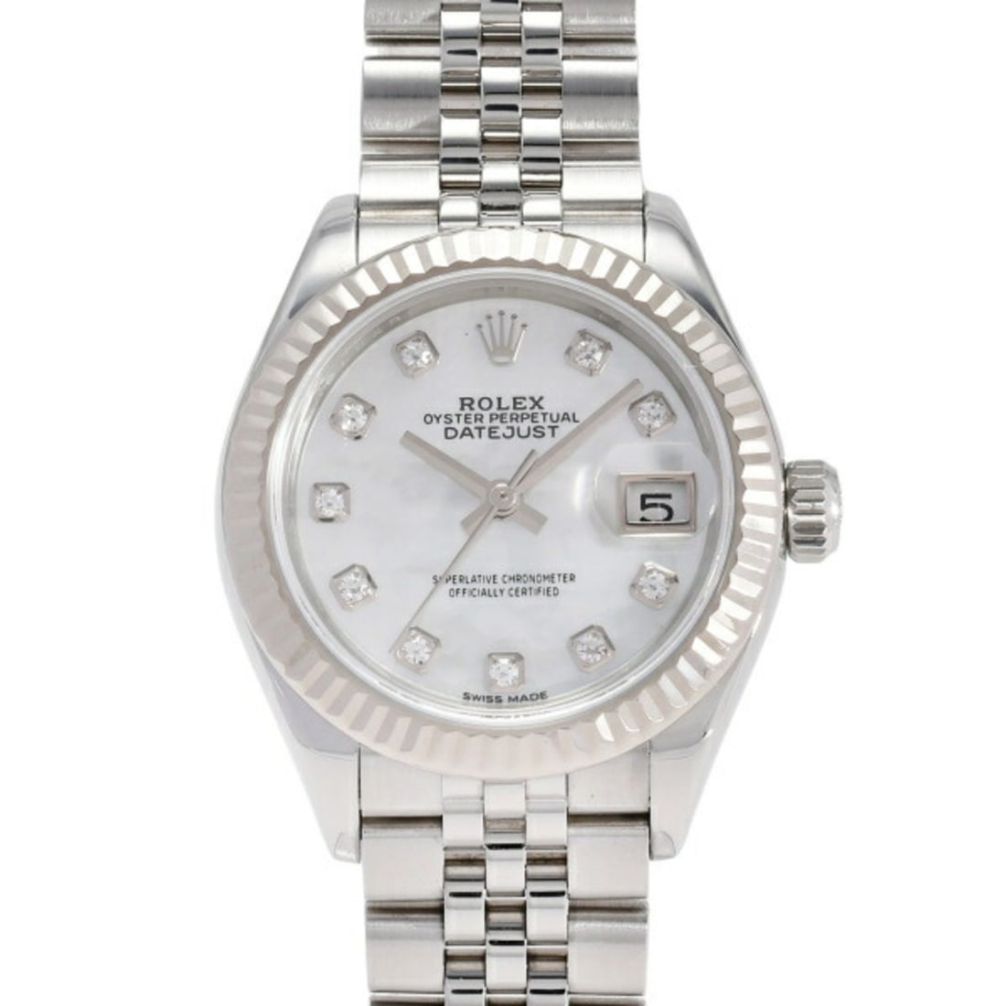Rolex ROLEX Datejust 28 279174NG White Dial Wristwatch Ladies __: --- Catalog ---Category: SizeWrist Size: 15.5cm / 6.1''Case Diameter: 28mm / 1.1''Category: DesignType: WristwatchGender: WomenColor (Dial): WhiteMaterial (Band): Stainless steel, White goldMaterial