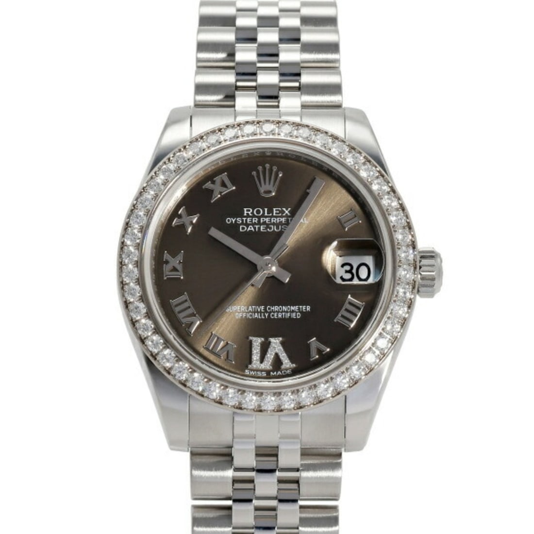 ROLEX Datejust 31 178384 Brown Roman Dial Watch for Men and Women __: --- Catalog ---Category: SizeWrist Size: 13.5cm / 5.31''Case Diameter: 31mm / 1.22''Category: DesignType: WristwatchGender: Men,WomenColor (Dial): BrownMaterial (Band): Stainless steel, White gold (18