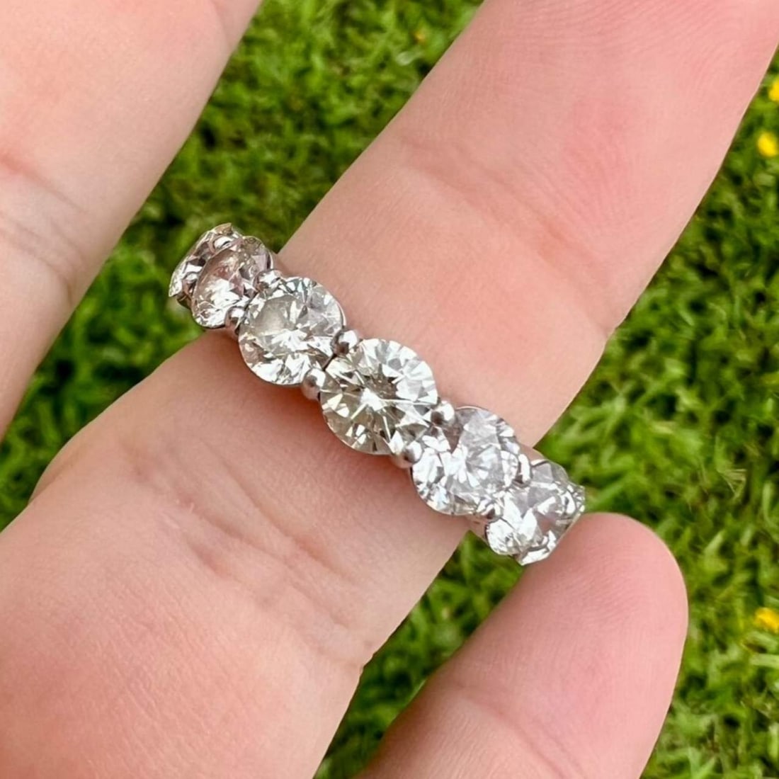 Platinum 7.26 Ct. Diamond Eternity Ring - 3