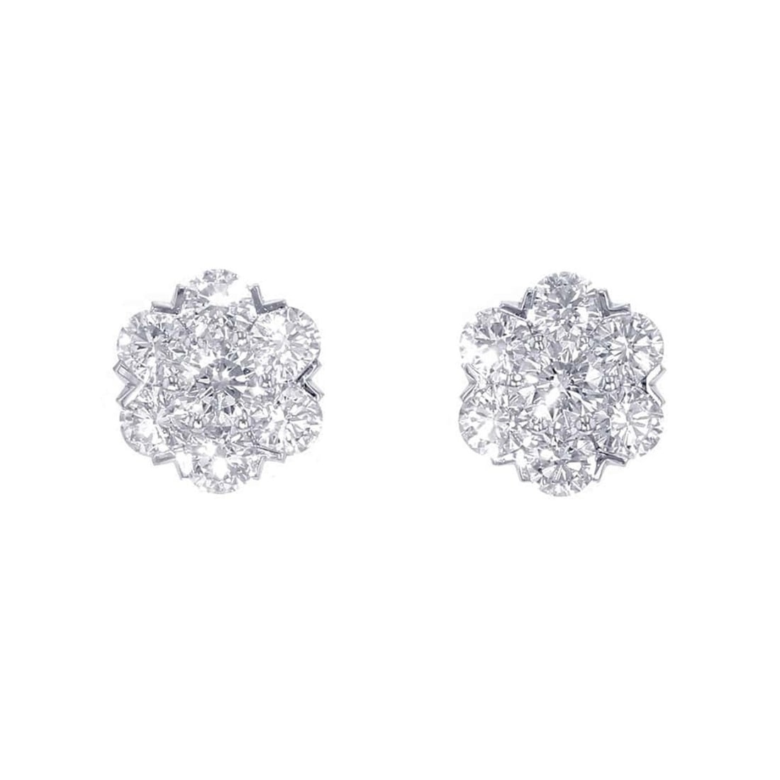 Van Cleef & Arpels Fleurette Earrings Diamond 14P 1.46ct K18WG White Gold VCARP9X800 (1 of 17)