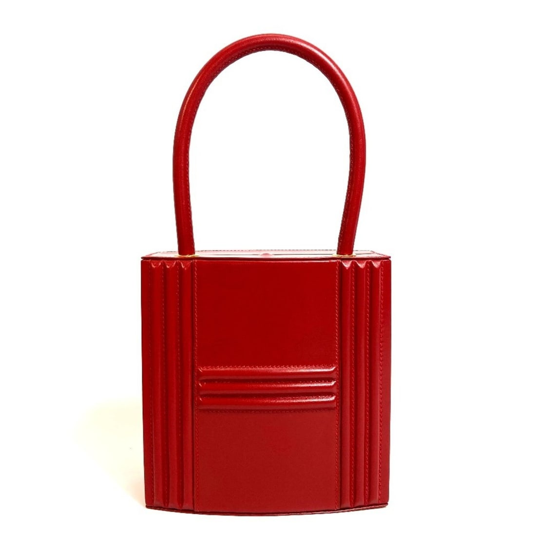 HERMES Cadena Kelly Handbag in Box Calf Leather, Women's, Rouge vif Red: --- Catalog ---Category: SizeSize (HxWxD): 15.5cm x 15cm x 7.3cm / 6.1'' x 5.9'' x 2.87''Category: DesignType: HandbagColor: Red color, Rouge vifGender: WomenMaterial: Box calf leather Inner Pocket: