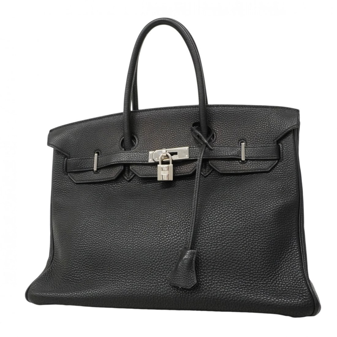 Hermes Birkin 35 Togo Black Handbag (?J stamp) - Women's: --- Catalog ---Category: SizeSize (HxWxD): 29cm x 35cm x 19cm / 11.41'' x 13.77'' x 7.48''Category: DesignType: HandbagColor: BlackGender: WomenMaterial: Togo leather Hardware Color: SilverCategory:
