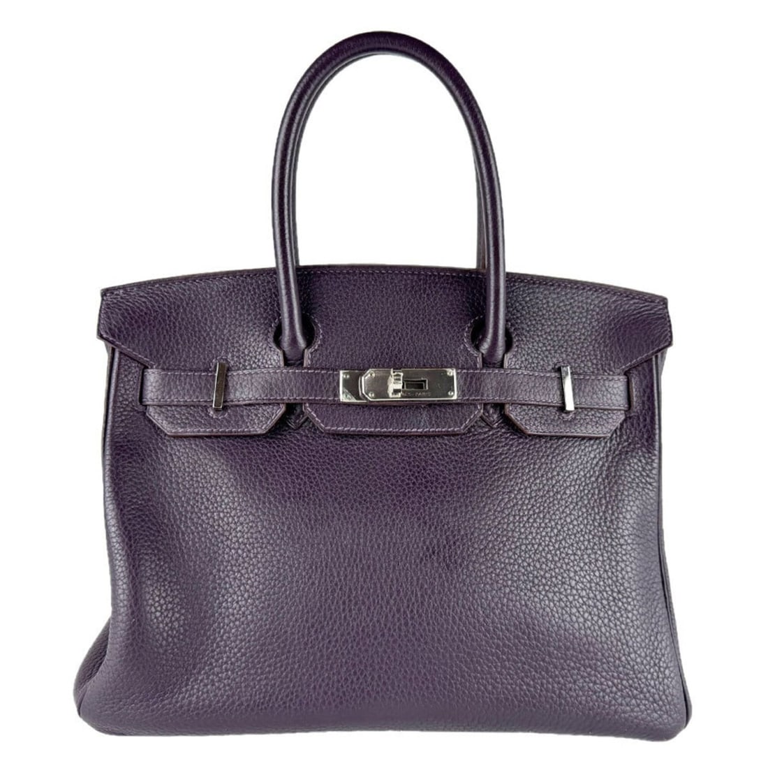 Hermes Birkin 30 handbag, Taurillon Clemence leather, Cassis silver, women's, z9279: --- Catalog ---Category: SizeSize (HxWxD): 24cm x 30cm x 16cm / 9.44'' x 11.81'' x 6.29''Category: DesignType: HandbagColor: CassisGender: WomenMaterial: Taurillon clemence leather Category: