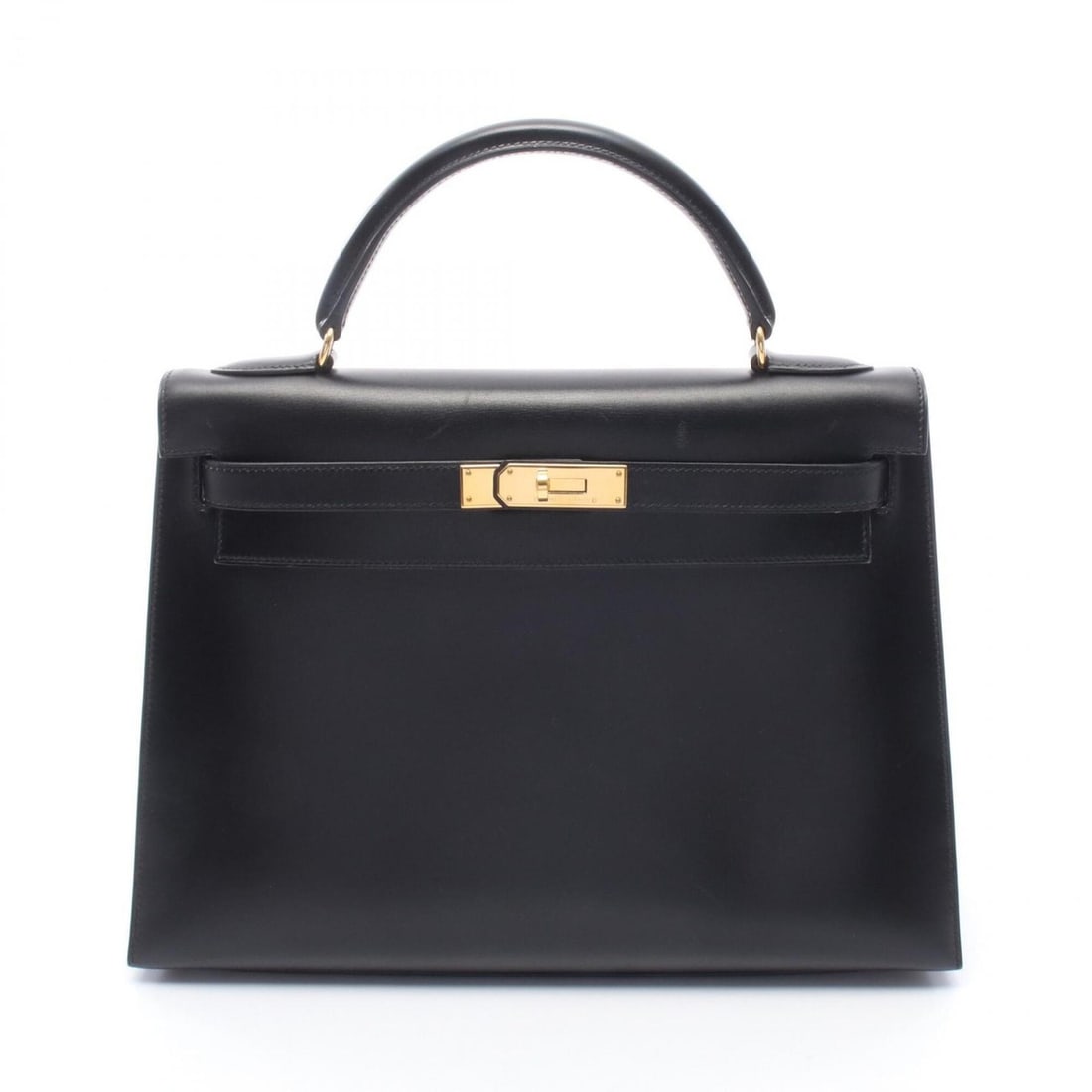 Hermes Kelly 32, 2-way handbag, calfskin (box calf leather), black. (1 of 17)