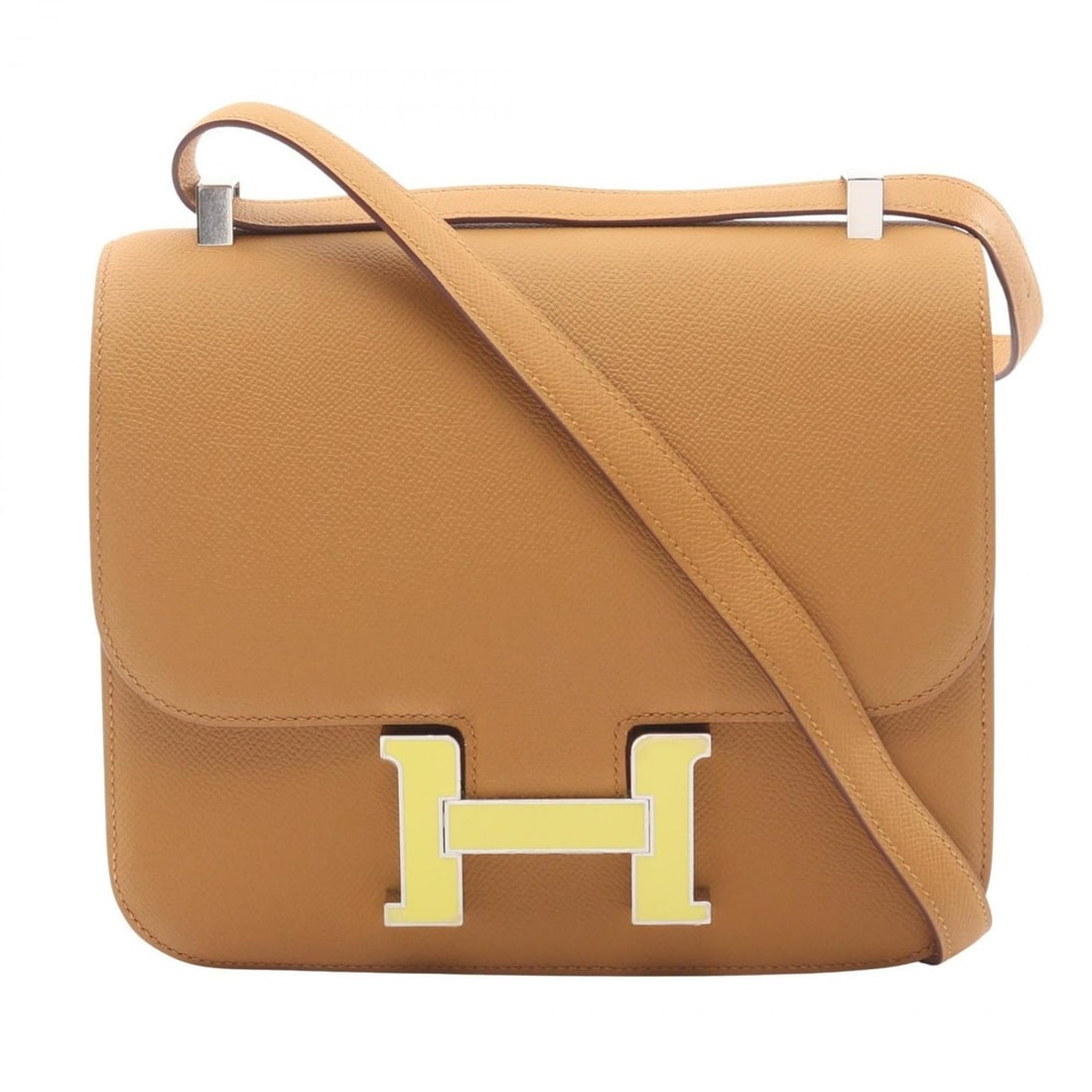 Hermes Hermès Constance 3 24 Shoulder Bag/Handbag Leather Epsom Women's Brown/Lime: --- Catalog ---Category: SizeSize (HxWxD): 20cm x 23.5cm / 7.87'' x 9.25''Category: DesignType: Handbag, Shoulder bagColor: Brown, LimeGender: WomenMaterial: Leather Leather/Fur Type: Epsom leatherCat