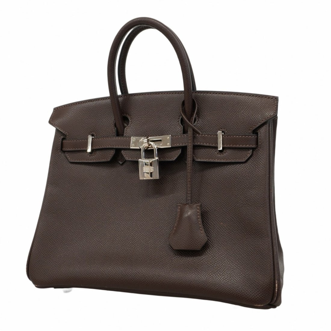 Hermes handbag Birkin 25 Epsom leather chocolate L engraved ladies: --- Catalog ---Category: SizeSize (HxWxD): 20cm x 24cm x 13cm / 7.87'' x 9.44'' x 5.11''Category: DesignType: HandbagColor: ChocolatGender: WomenMaterial: Epsom leather Hardware Color: