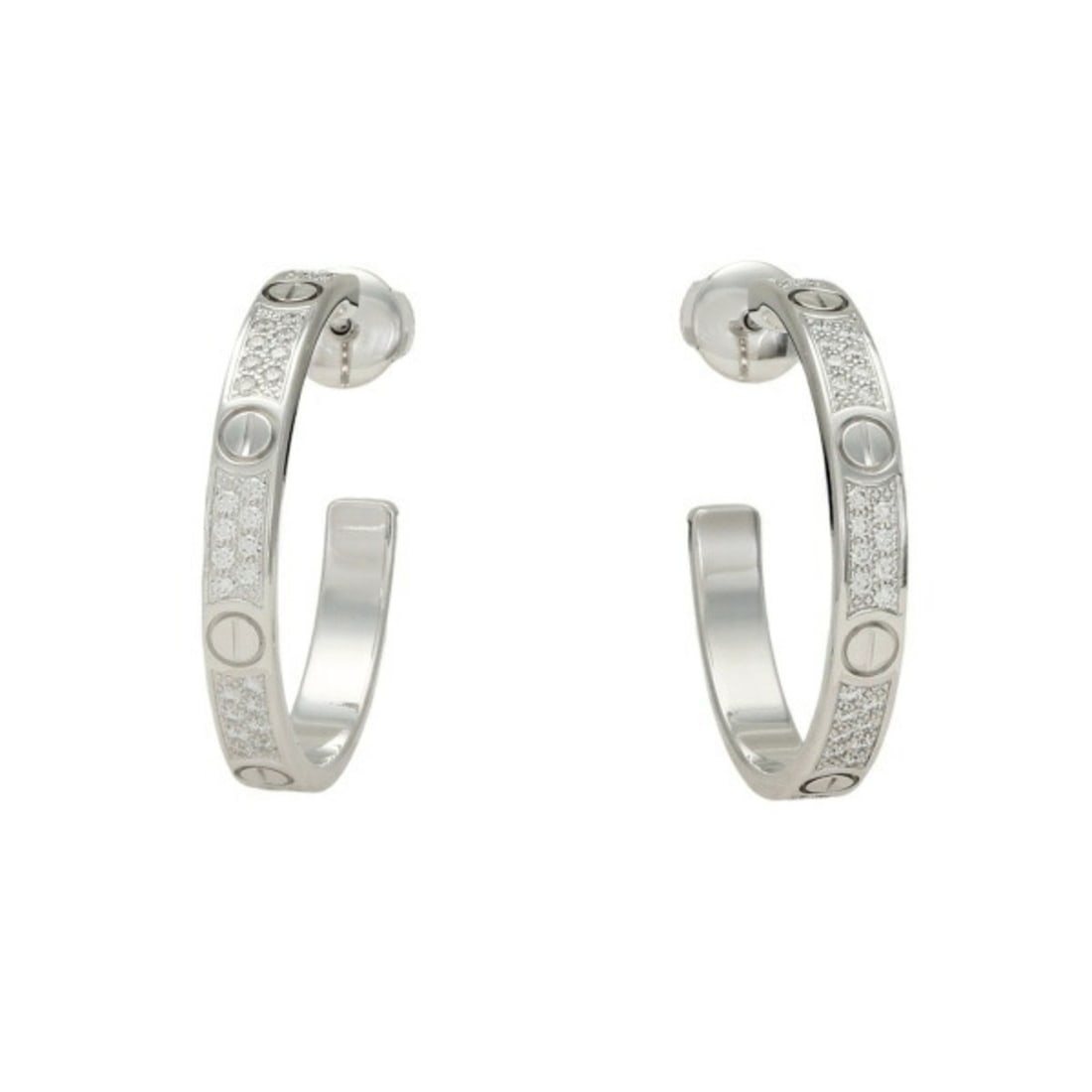 Cartier Love K18WG White Gold Earrings (1 of 13)
