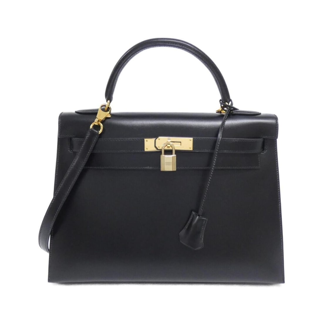 Hermes Hermès Kelly 32cm 001858CC Handbag: --- Catalog ---Category: SizeSize (HxWxD): 23cm x 33cm x 12cm / 9.05'' x 12.99'' x 4.72''Category: DesignType: HandbagColor: BlackGender: WomenMaterial: Box calf leather Category: GeneralMPN: 001858CC