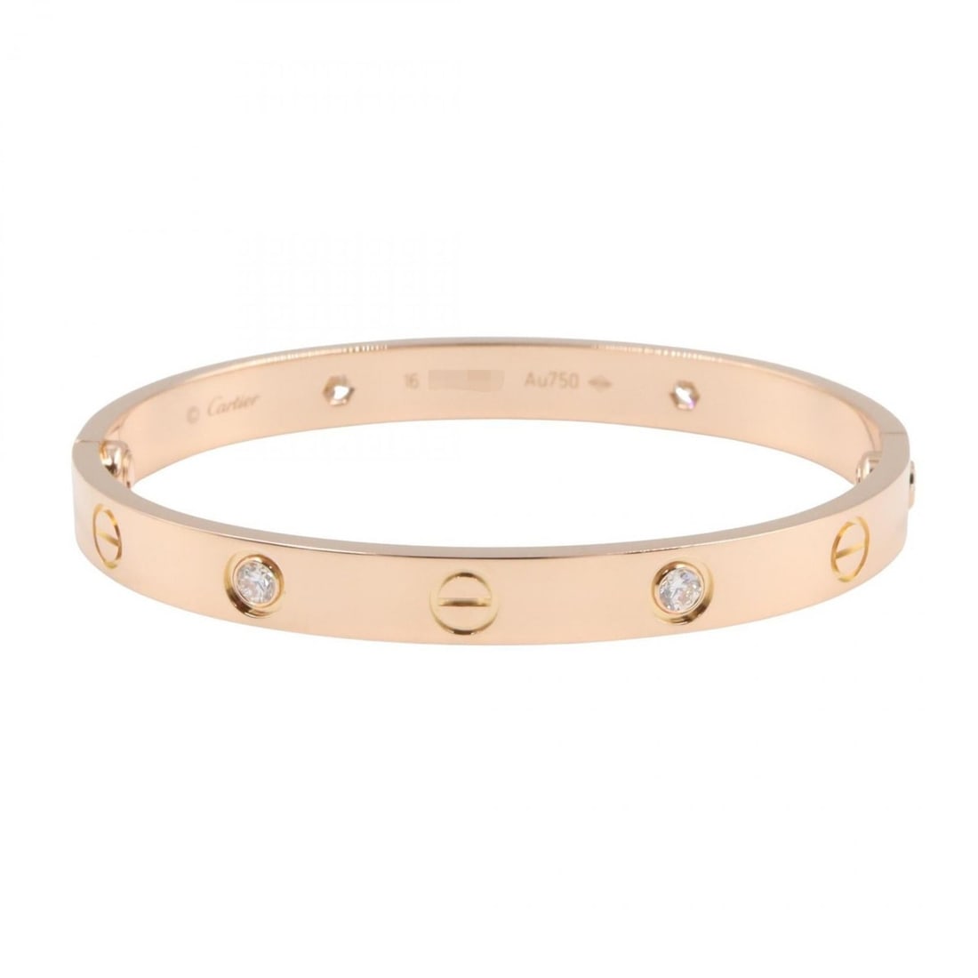 Cartier Love Bracelet 4PD in 18K Pink Gold with Diamonds, Women's, and Clear, B6070017: --- Catalog ---Category: SizeLength: 15cm / 5.9''Category: DesignType: Charm braceletColor: Clear, GoldStone: DiamondGender: WomenMaterial: Pink gold (18K)Category: GeneralMPN: B6070017Brand: Cartier-