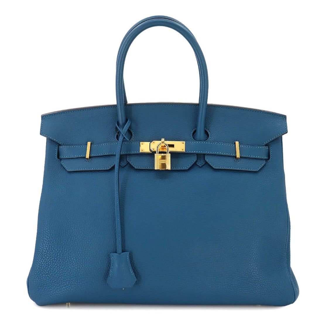 Hermes HERMES Birkin 35 Handbag Togo Blue de Calis ?Q Stamp Gold Hardware: --- Catalog ---Category: SizeSize (HxWxD): 28cm x 35cm x 18.5cm / 11.02'' x 13.77'' x 7.28''Category: DesignType: HandbagColor: BlueGender: WomenMaterial: Togo leather Category: GeneralBrand: